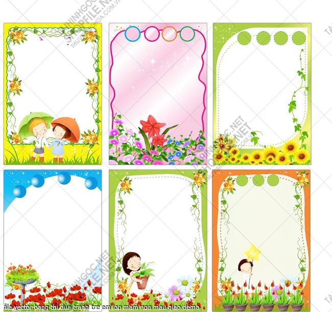 file vector bang thi dua tranh tre em lop mam non mau giao
